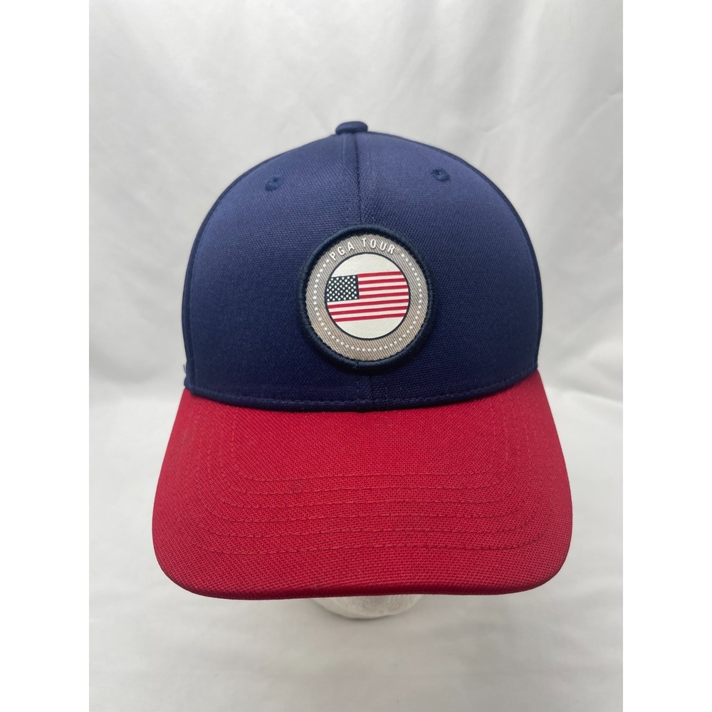PGA Tour Hat - Pro Series Mens Red Blue USA American Flag Golf Baseball Cap